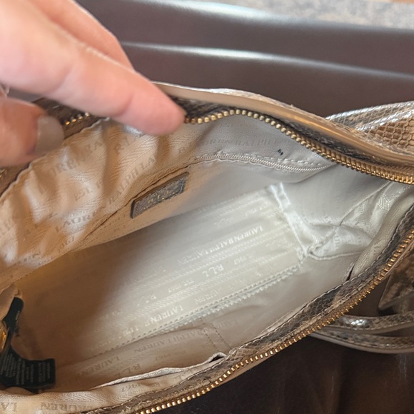 Gorgeous Ralph Lauren Snakeskin Embossed Leather Crossbody Bag - Brown - Picture 8 of 16